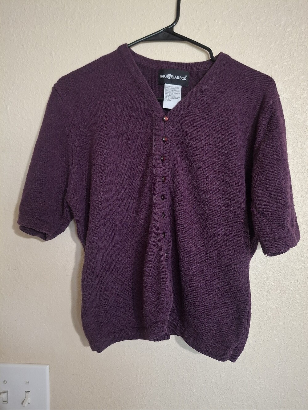 Sag Harbor Purple Silk Blend Sweater Jacket